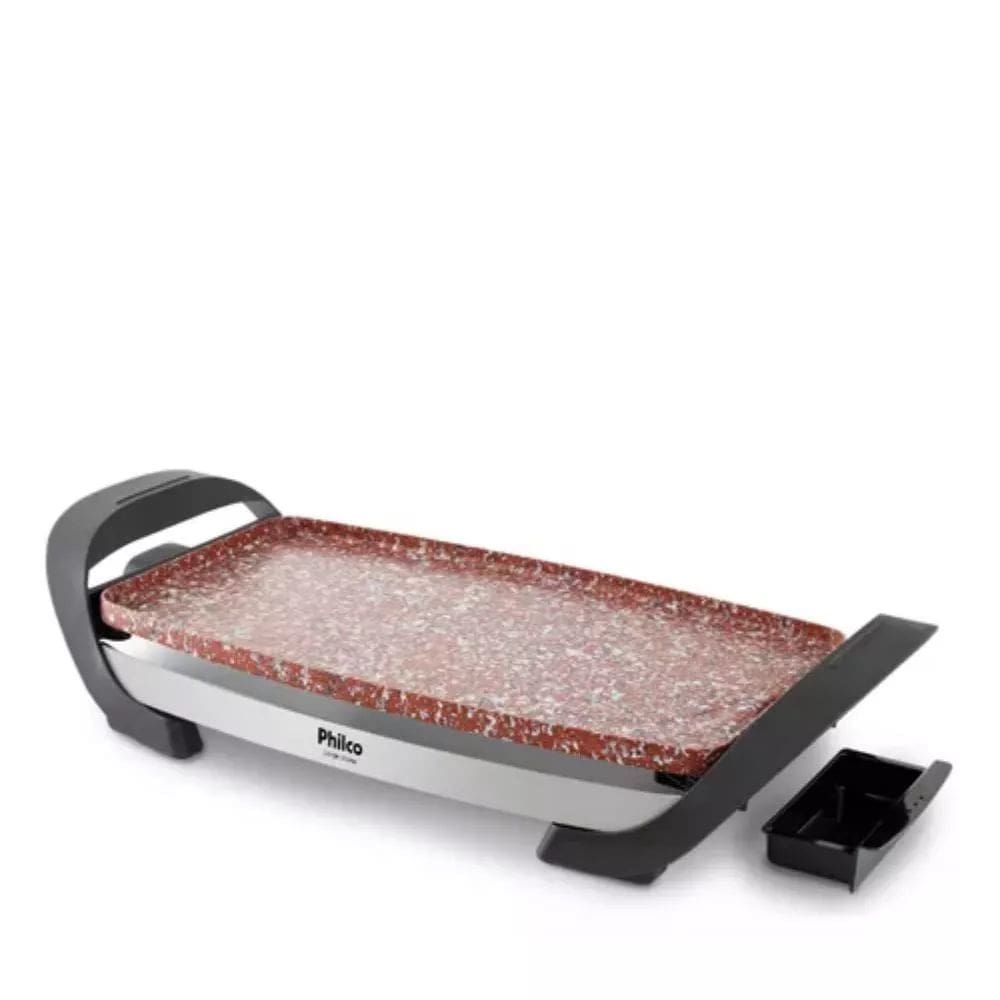 Grill Elétrico Large Stone Retangular Antiaderente 5 Níveis de Temperatura Philco Pgr03p