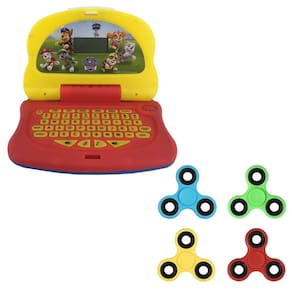 Kit Laptop Infantil Educativo Candide Patrulha Canina Adventure Tech Bilíngue + 1 Fidget Spinner