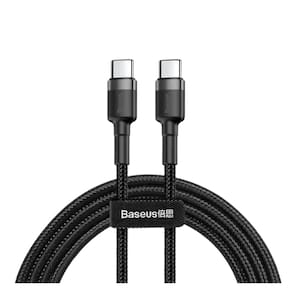 Cabo USB-C Para USB-C Baseus 1M PD De Carregamento Rápido 100W  Preto - CATKLF-DLG1
