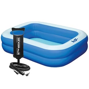 Piscina Inflável Retangular Azul 302 Litros 150 Cm Com Bomba Pvc Vg+