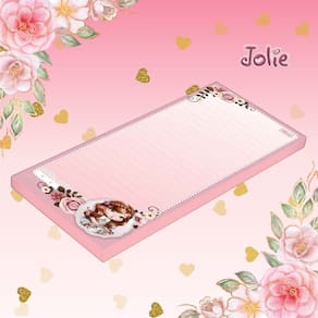Bloco Tilembrete Grande Jolie 50 Folhas Pautado Decorado 82x209mm - Tilibra | Papelaria | Anotação | Fofo | Escolar