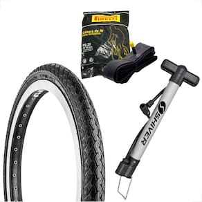 Pneu Bicicleta Levorin Comfort Balão Aro 20 x 1.75 Liso + Camara Pirelli + Bombinha de ar