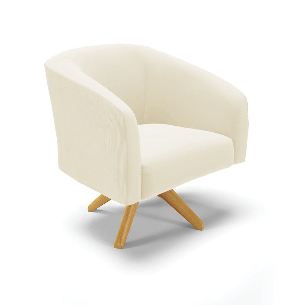 Poltrona Decorativa Giratória MA30 Stella Cotelê Ext/Veludo D03 - D`Rossi