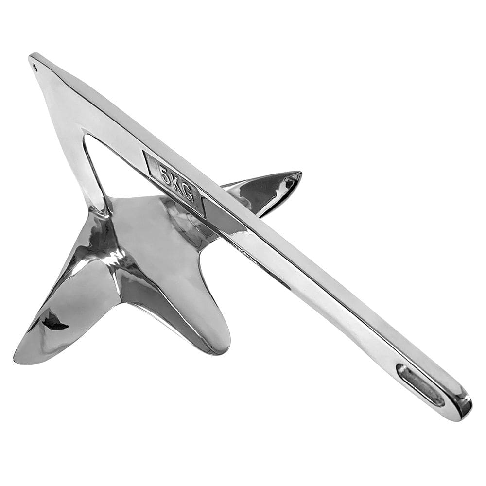 Âncora Bruce Fabricada em Aço Inox 316 Polido 5KG sem Soldas para Barcos Lanchas e Veleiros