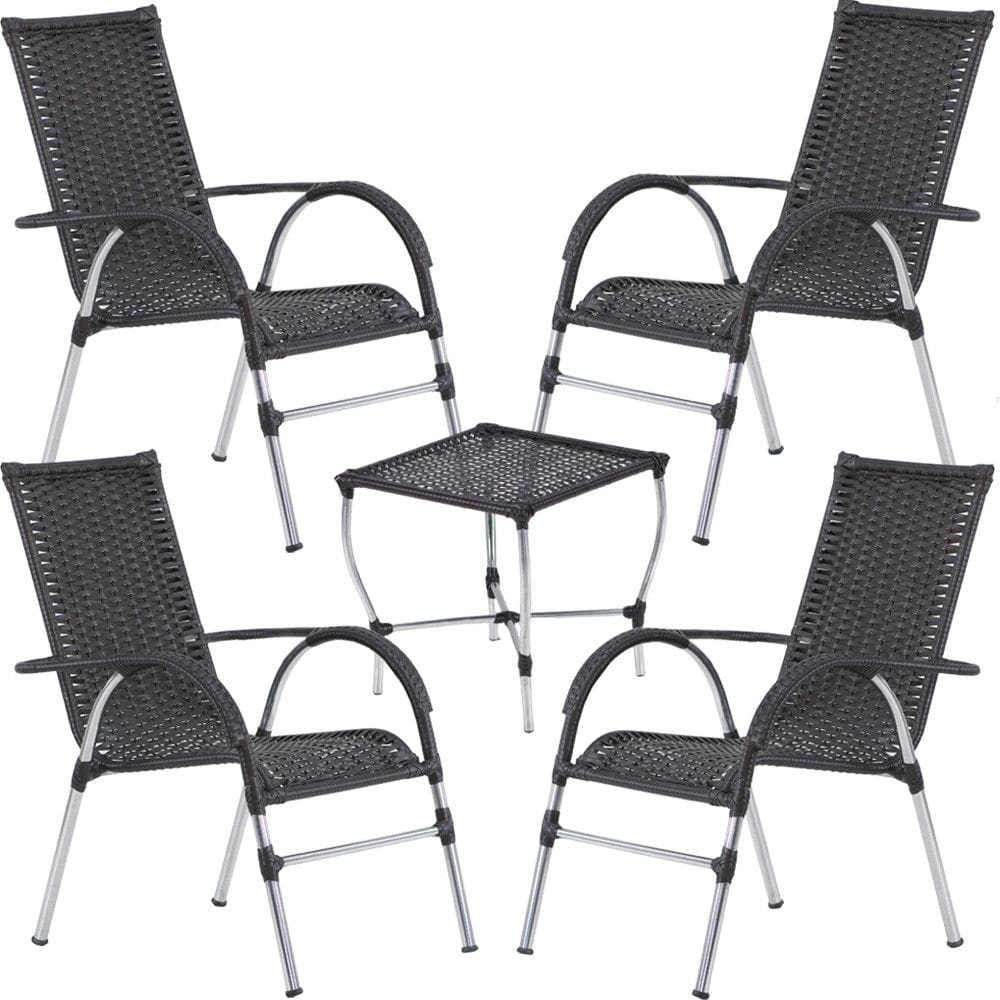 Jogo 4 Cadeiras e Mesa Trama 