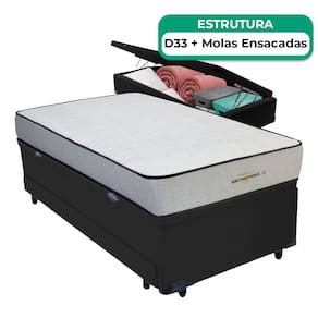 Bicama Baú Solteiro E Colchão Orthopedic D33 Vstore 88x188x30