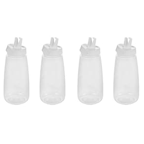 Bisnaga Transparente 520ml Tubo Bico Fino Molho Plastico 4un