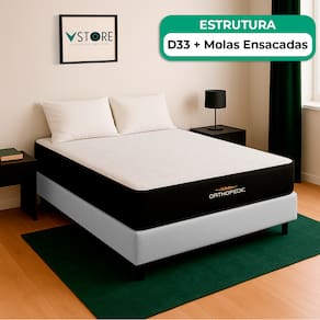 Cama Box Viúvo Branco E Colchão Orthopedic D33 Vstore