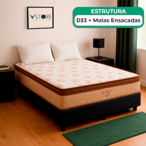 Cama Box Viúvo Preto Colchão Victory Molas Vstore 128x188x30