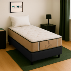 Cama Box Solteirão Preto E Colchão Madrid Molas Vstore