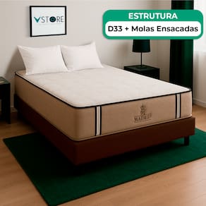 Cama Box Viúvo Marrom Colchão Madrid Molas Vstore 128x188x28