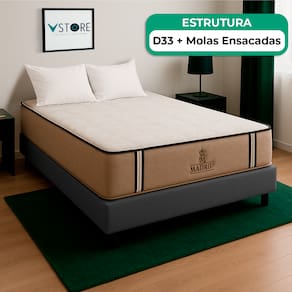 Cama Box Viúvo Cinza Colchão Madrid Molas Vstore 128x188x28