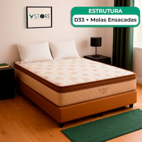 Cama Box Viúvo Bege Colchão Victory Molas Vstore 128x188x30