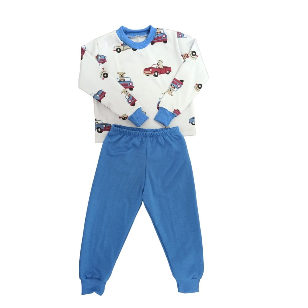 Pijama infantil menino manga longa inverno quentinho moletinho flanelado por dentro 0 a 4 anos