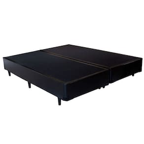 Cama Box Queen 158 Bipartido Bello Box - Tecido Sintético Preto