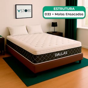Cama Box Viúvo Marrom Colchão Dallas Molas Vstore 128x188x20