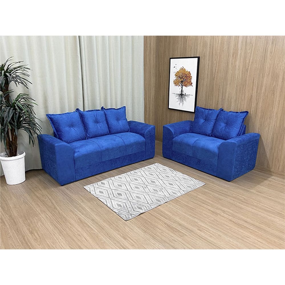 Sofá de 2 e 3 Lugares Porto Tecido Suede
