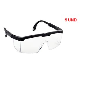 Kit 5 und Oculos De Protecao Epi Segurança Incolor