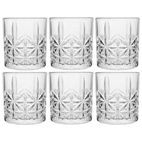 Jogo de Copos de Vidro De Whisky Clarice Transparente 350ml 6 peças - Hauskraft