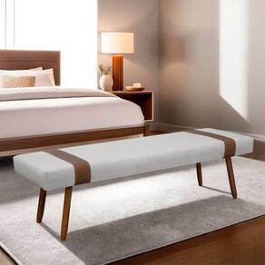 Puff Recamier Retangular para Sala Quarto Belt 195cm Bouclê - SOFA STORE