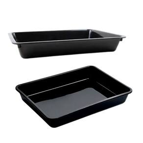 Bandeja Multiuso 12L Organizador Cozinha Pets Plastico Preto 2un