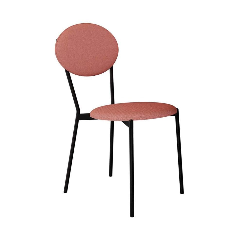 Cadeira Elipse Poliéster Rosa e Preta