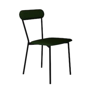 Cadeira Emília Poliéster Verde Musgo e Preta