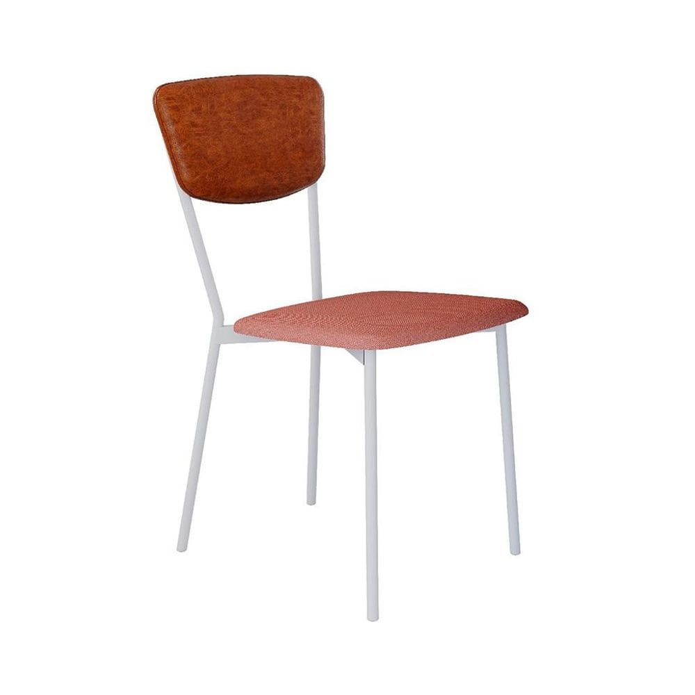 Cadeira Retrô Poliéster Rosa e Caramelo com Branco
