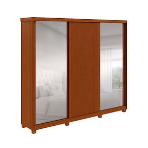 Guarda-Roupa Casal com Espelho Ollie com pés 3 Portas 6 Gavetas Frassino