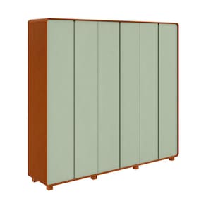 Guarda-Roupa Casal Loop com Pés 6 Portas 6 Gavetas Frassino e Sálvia