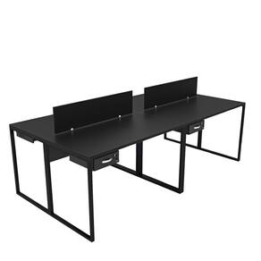 Escrivaninha para Escritório 4 Lugares Industrial Preto