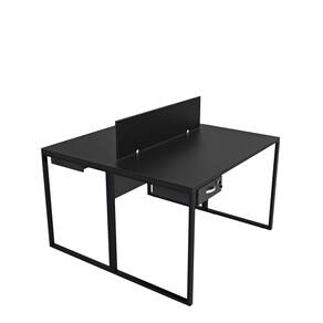 Escrivaninha para Escritório 2 Lugares com Gavetas Industrial Preto
