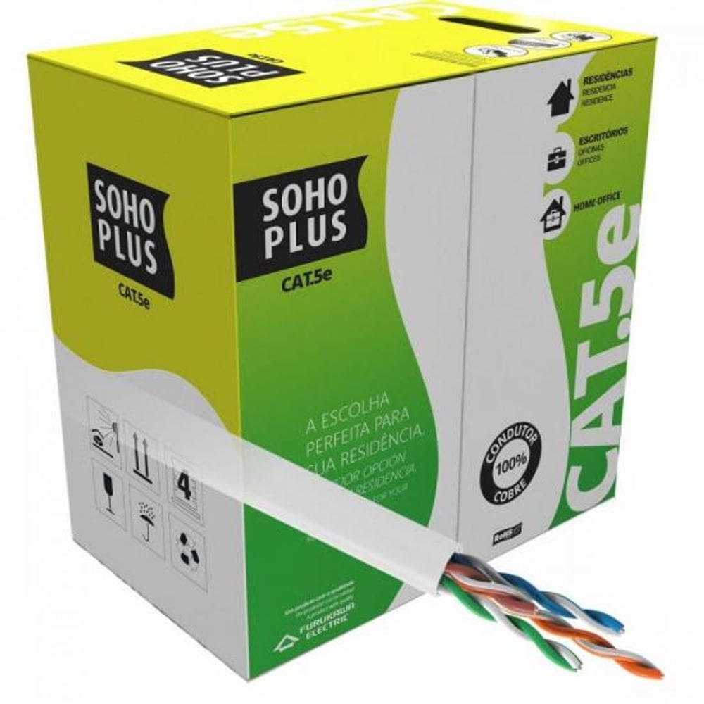 Cabo de Rede CAT5E Branco 305m Furukawa Sohoplus