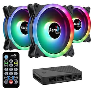 Kit 3 Coolers Aerocool Duo 12 Pro ARGB e Hub