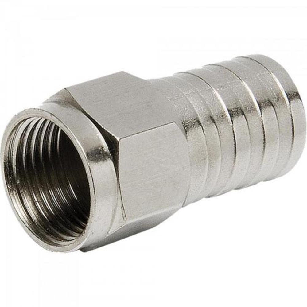 Conector F Barril Crimpar RG59 Níquel 100un STORM