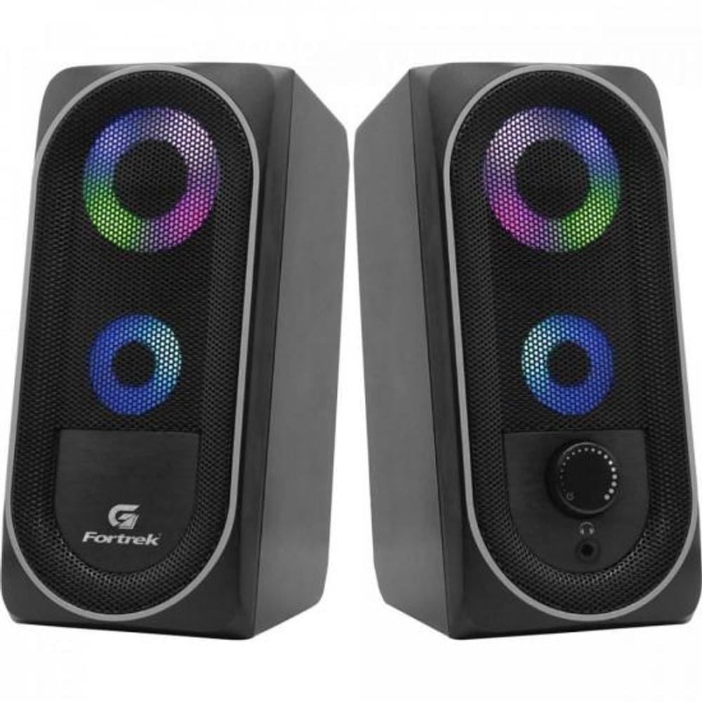 Caixa de Som Gamer Fortrek Black Hawk RGB Preto