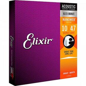Encordoamento Violão .010 Bronze Nanoweb 11002 Elixir