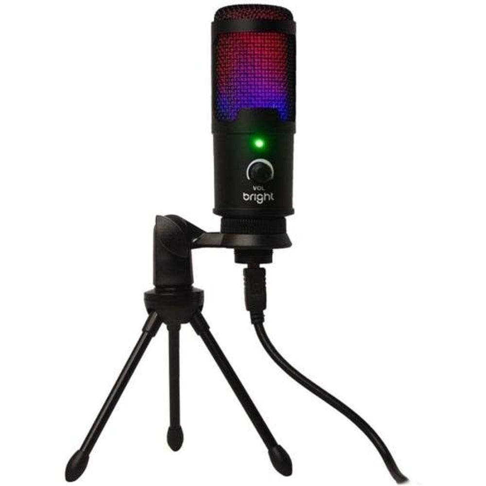Microfone Mesa Bright Streamer RGB Preto USB