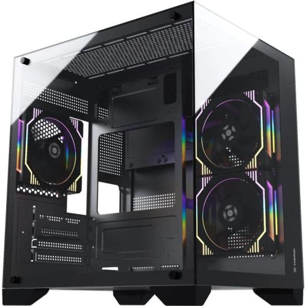 Gabinete Gamer Fortrek Clarity Preto Vidro Temperado
