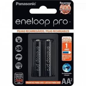 Pilha Recarregável AA 2550mAh Eneloop Pro 2un