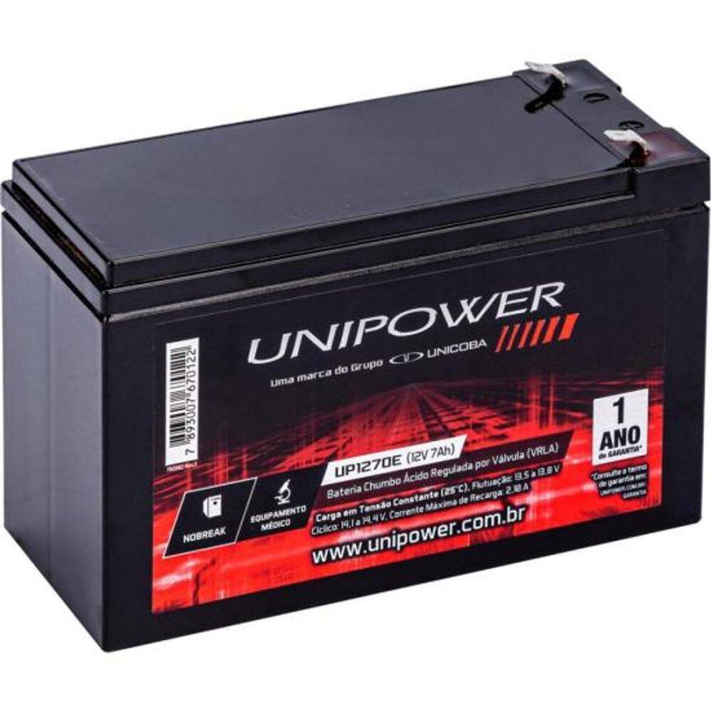 Bateria Selada 12V 7Ah VRLA Unipower UP1270E