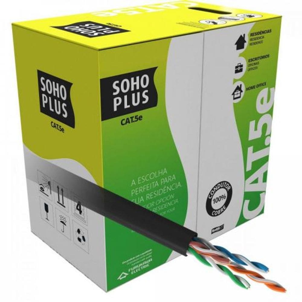 Cabo Rede Preto CAT 5e 305m CMX Furukawa