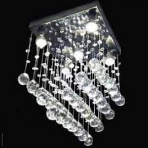 Lustre para sala, quarto, hall, cozinha, em Cristal k9 Base 30x30