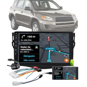 Multimídia 2 Din 9" Polegadas Android Toyota RAV4 2008 até 2011 Espelhamento Bluetooth USB + Chicotes + Câmera Ré