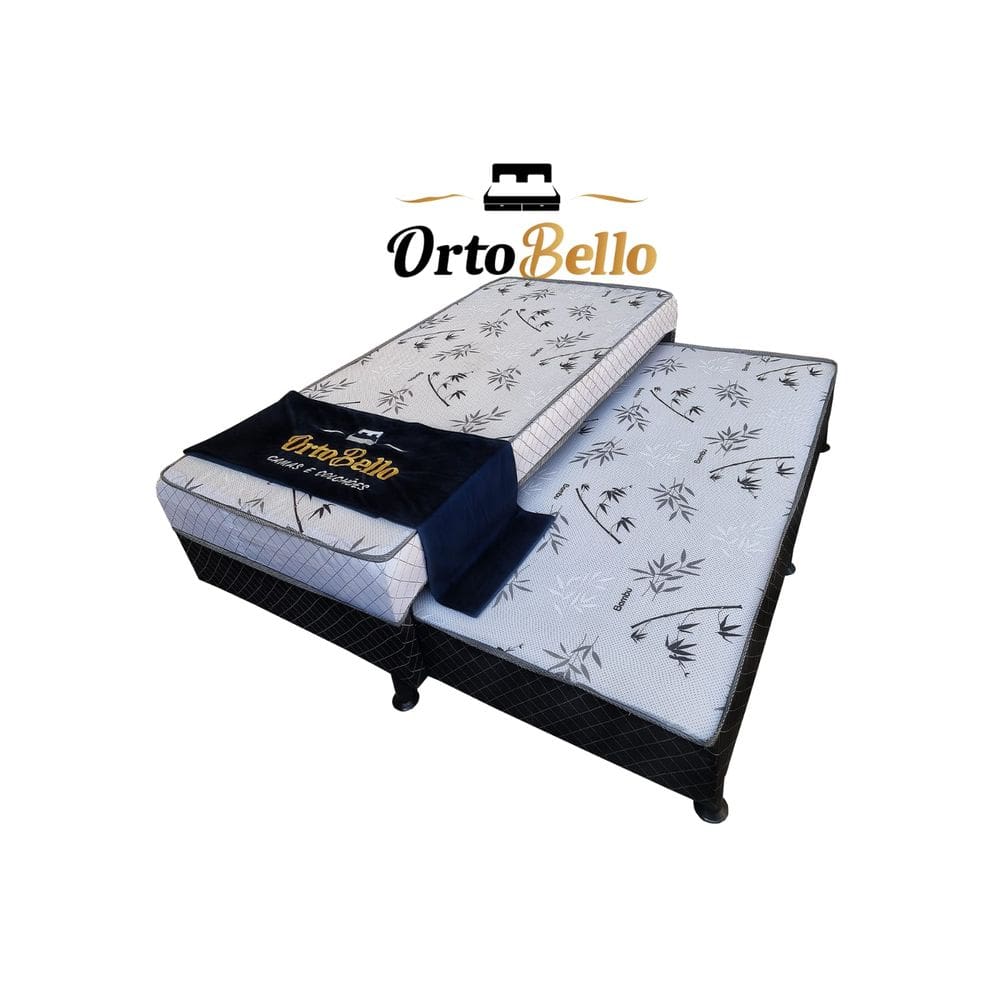 Cama Box Solteiro Com Auxiliar Conjugado Mônaco Espuma D23 - Ortobello