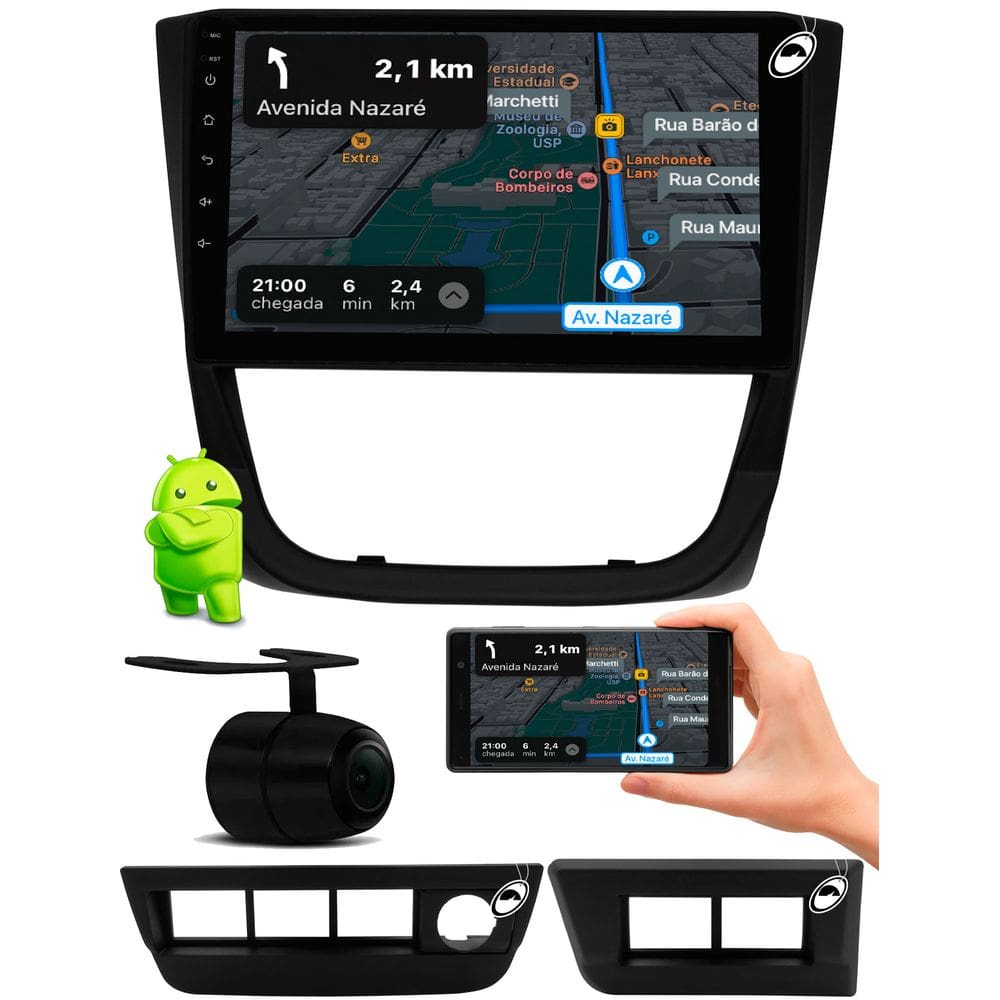 Multimídia 9" Polegadas Android Gol Voyage Saveiro G5 + Câmera de Ré