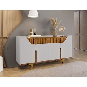 Buffet Aparador Danúbio Off White/Naturalle - Bechara Móveis