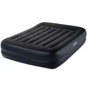 Colchão Inflável Casal Dura Beam Raised Preto Com Bomba Elétrica 220v