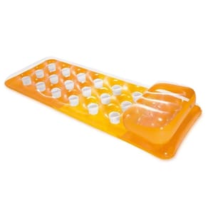 Colchão Bronzeador Inflável Caribe Porta Copos 58890 Laranja Intex