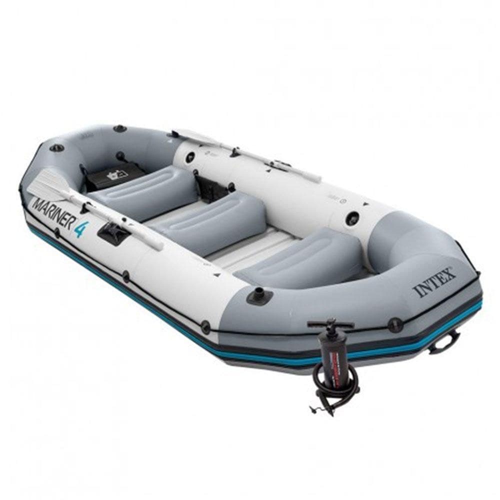 Bote Inflável Intex Mariner 4 C- Par Remos Bomba Barco Pesca